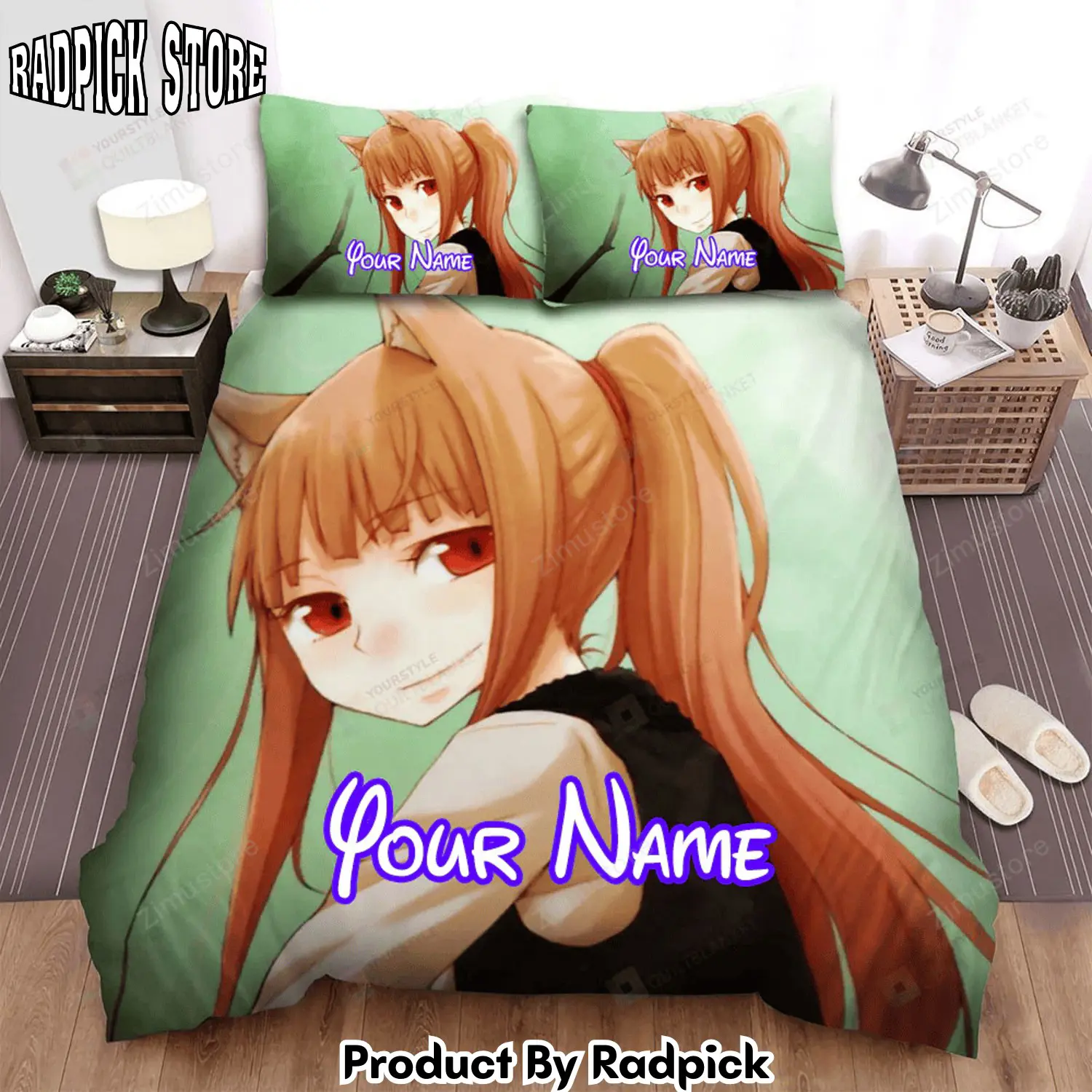 Radpick spice and wolf holo ookami to koushinryou anime bed sheets spread comforter duvet cover personalized name bedding sets rp3272100
